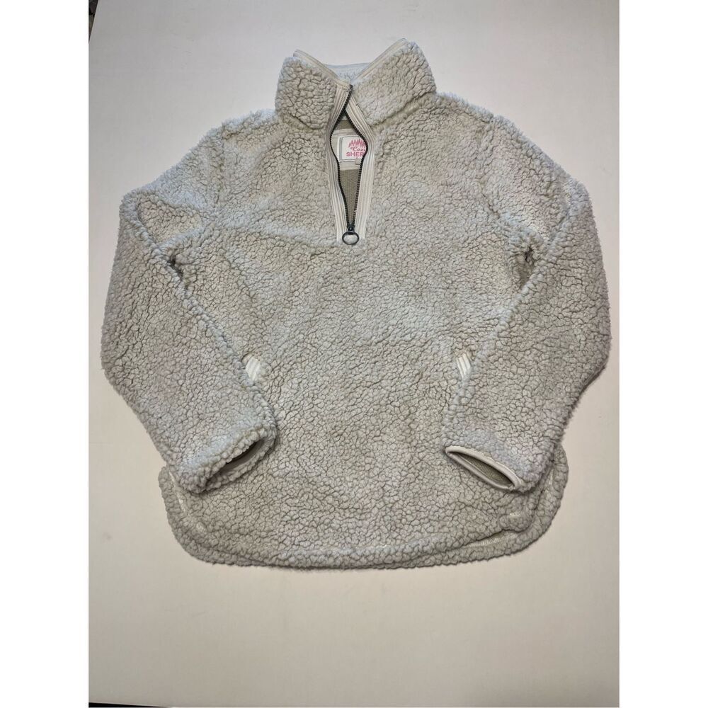 SUPER COZY Sherpa Pullover Womens Size Medium Cream Warm Ships Fast Outerwear A3
